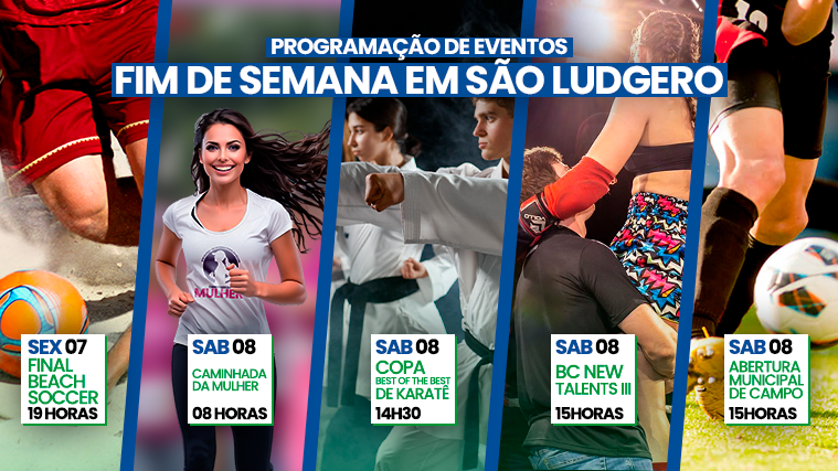 São Ludgero terá final de semana agitado com eventos esportivos e culturais