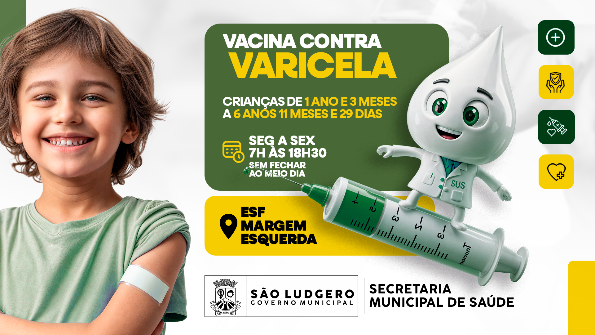 Vacina contra Varicela já está disponível para crianças em São Ludgero