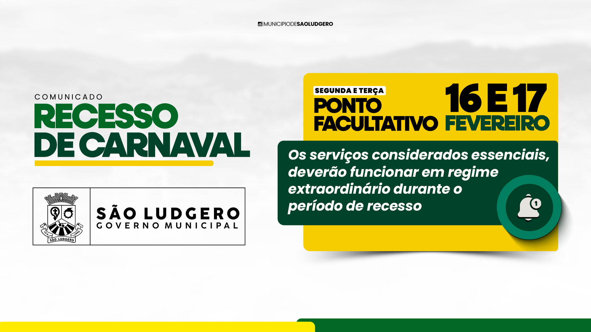 Como fica o funcionamento da prefeitura durante o recesso de Carnaval