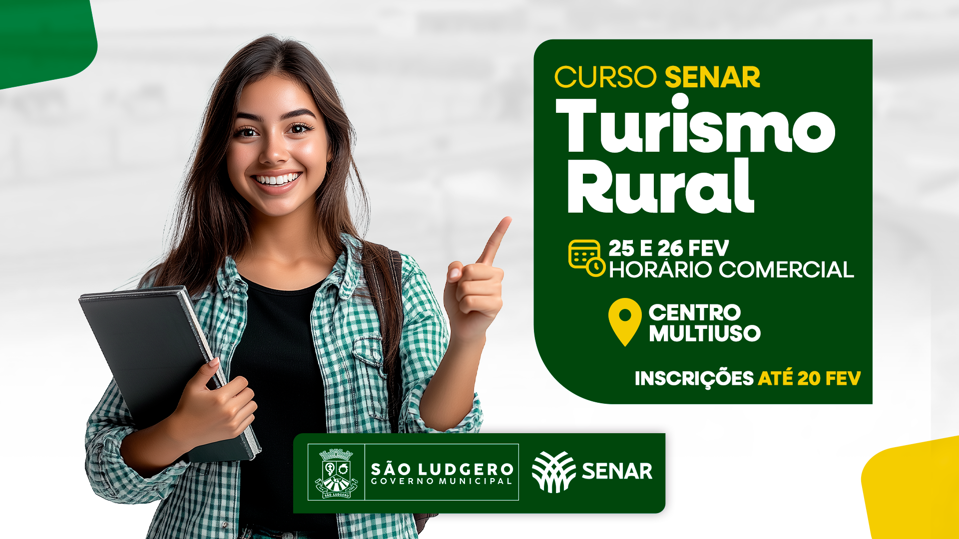 São Ludgero abre inscrições para curso gratuito de Turismo Rural em parceria com o SENAR