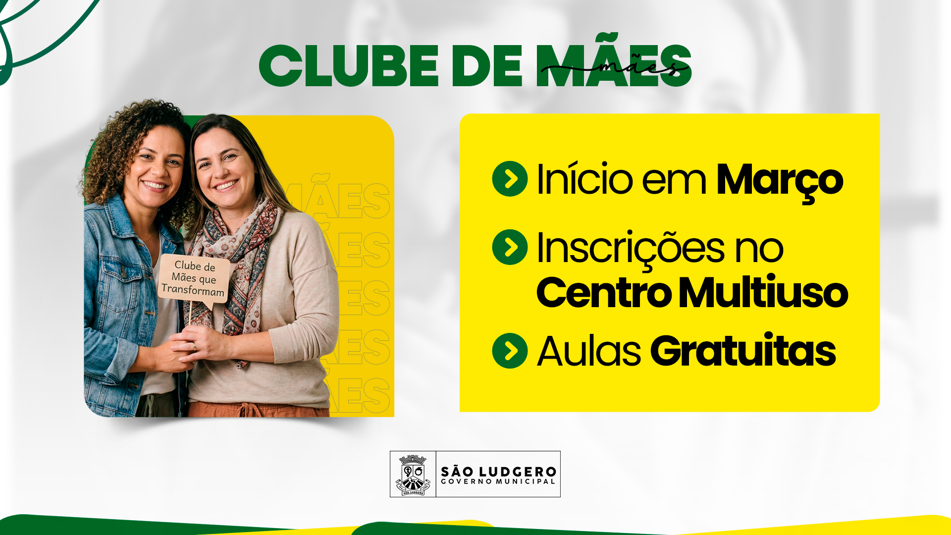 O Clube de mães já iniciou em São Ludgero, mas inscrições ainda seguem abertas