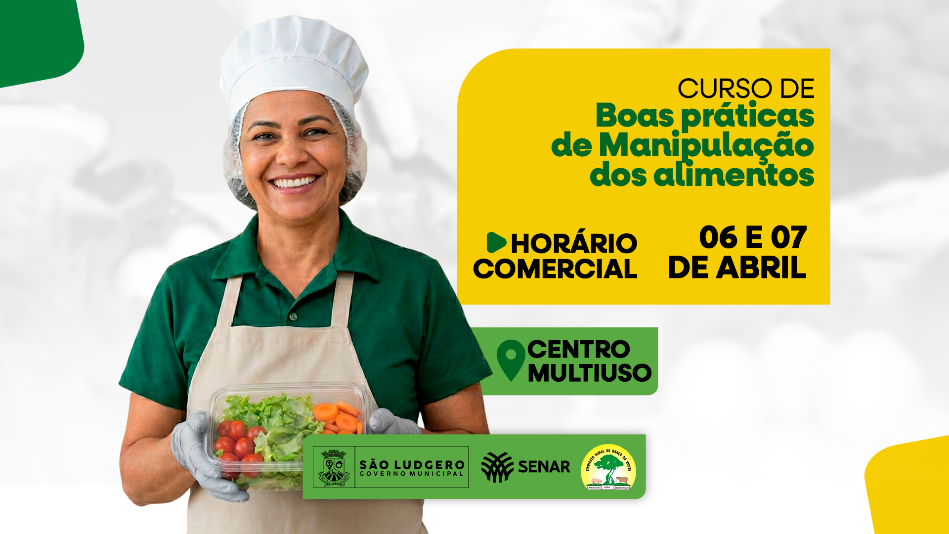 São Ludgero oferece curso gratuito de Boas Práticas de Manipulação de Alimentos em abril