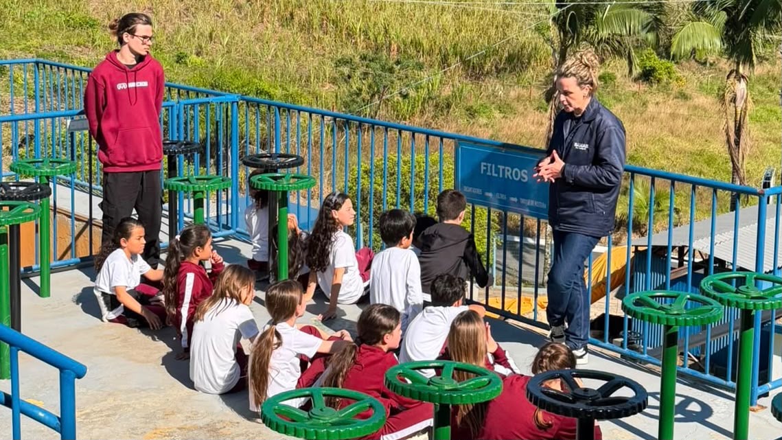 Educação de São Ludgero promove visita de alunos do CEU Benício Warmeling à Estação de Tratamento de Água do SAMAE